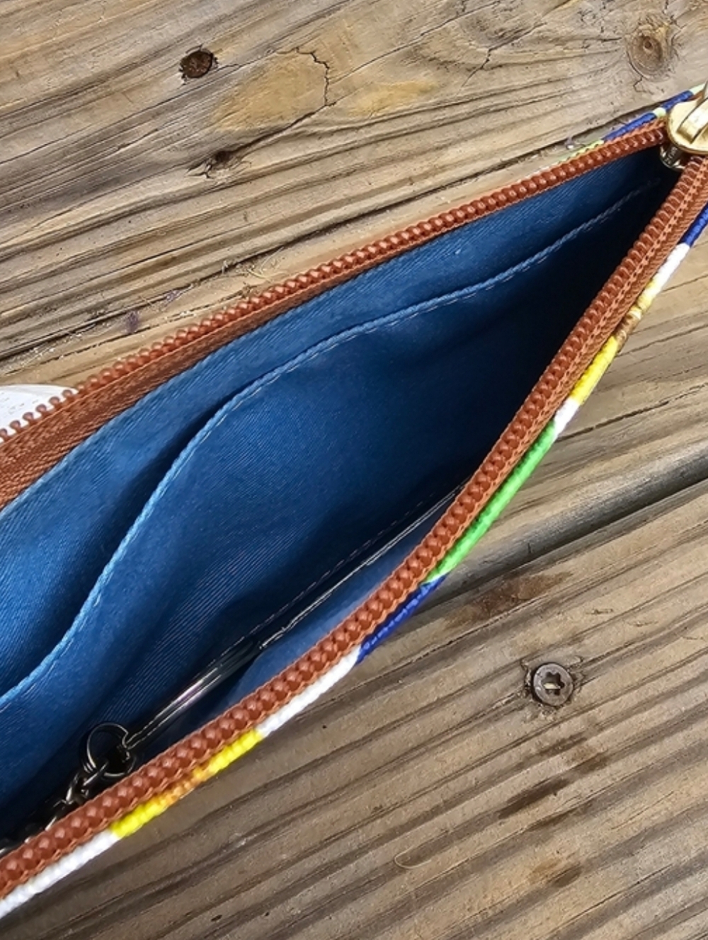 Dooney & Bourke Navy Floral Daffodil Wristlet - Picture 4 of 4